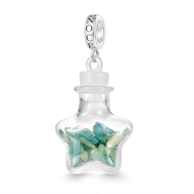 Green Emerald Glass Bottle Pendant