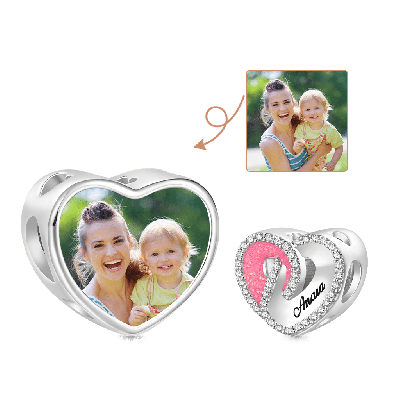 Mother's Day Heart Photo Charm