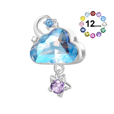 Blue Cloud Star Charm