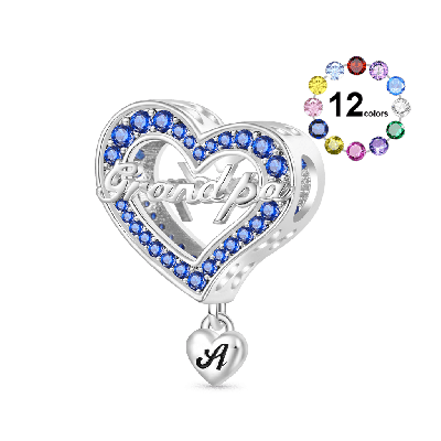 Family Members - Grandpa Heart Charm