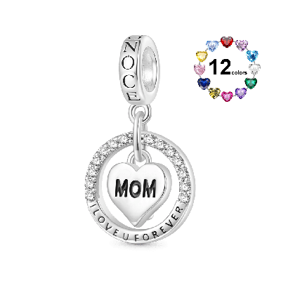 'I Love U Forever' Mom Heart Pendant