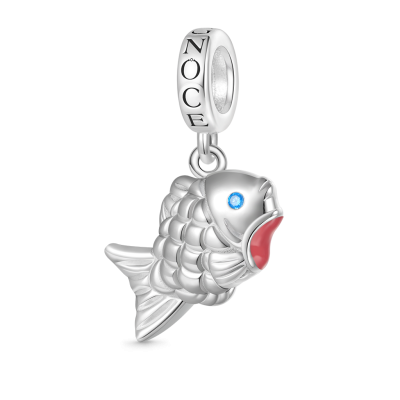 Blue Scaled Fish Pendant