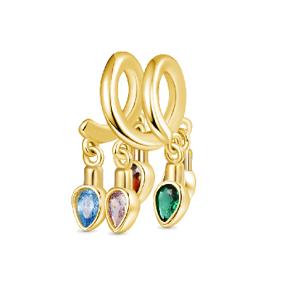18k Gold Christmas Candle Lights Charm