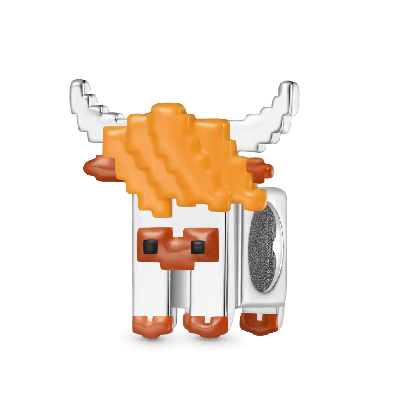 Pixel Highland Cow Charm