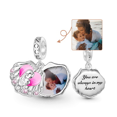 Rotatable Shell Photo Charm
