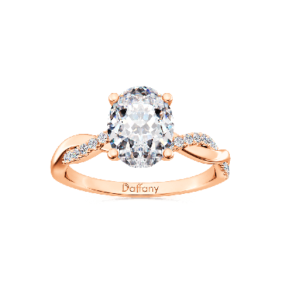 Solitaire Oval Cut Twisted Infinity Ring