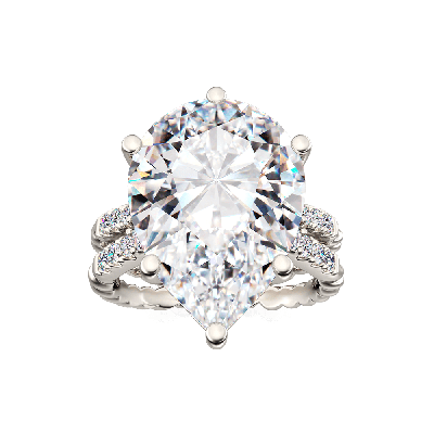 Pear Cut Split Shank Cocktail Ring