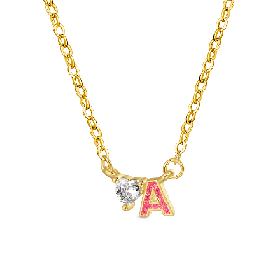 Initial A Birthstone Gold Necklace