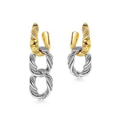 Removable Twisted Rope Skull Earrings