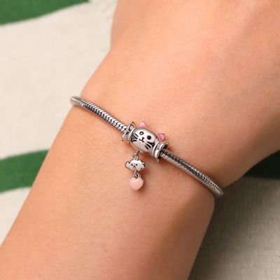 Balloon Cat Heart Charm