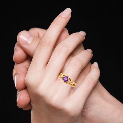 Amethyst Crossover Ring