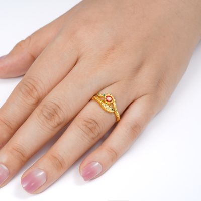 Snake Wraps Gem Twisted Rope Ring