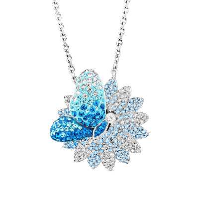 Butterfly Daisy Pendant Necklace