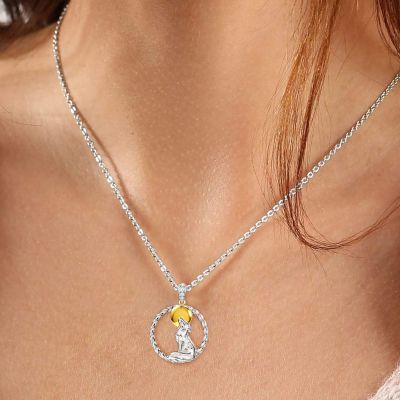 Howling Wolf Twisted Rope Necklace