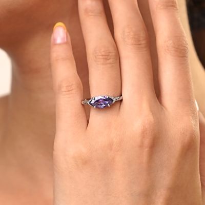 Marquise Amethyst Twisted Rope Ring