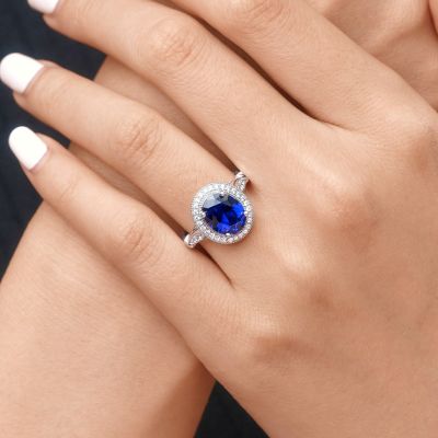 Oval Cathedral Halo Twist Cocktail Ring