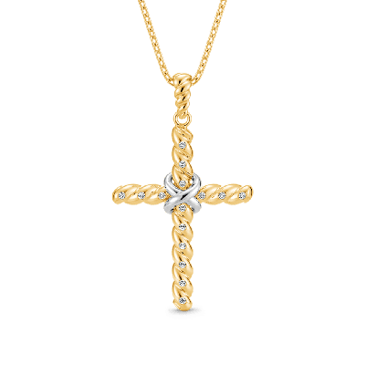 Twisted Rope Cross Necklace