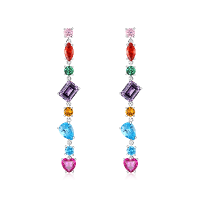 Mixed Multicolor Rainbow Drop Earrings