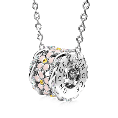 Cherry Blossoms Drum Necklace