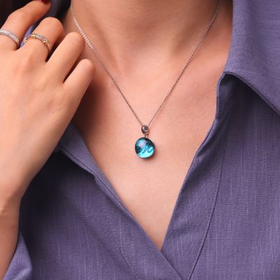 Letter Sea Glass Projection Pendant