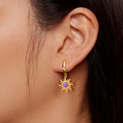 Dopamine Golden Sun Opal Earrings
