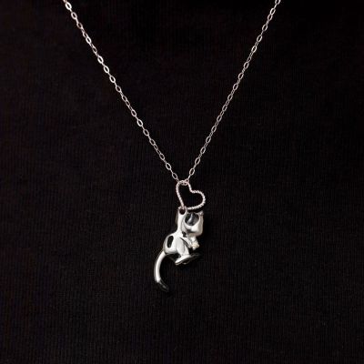 Cow Cat Heart Necklace
