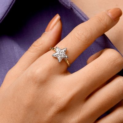 Micro-inlay Rhinestone Pentagram Ring