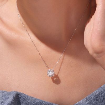 VVS Round Center Moissanite Necklace