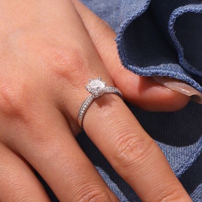 1ct VVS Moissanite Cathedral Ring