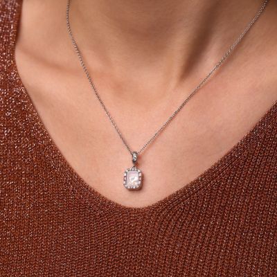 Glass Colored Diamond Pendant