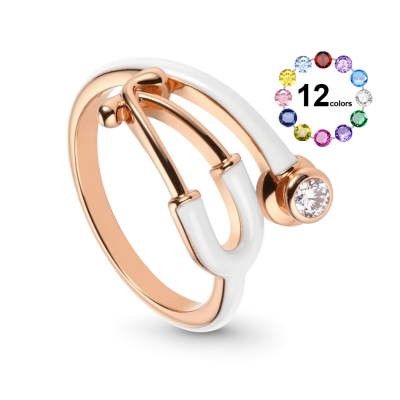 Stethoscope Birthstone Ring