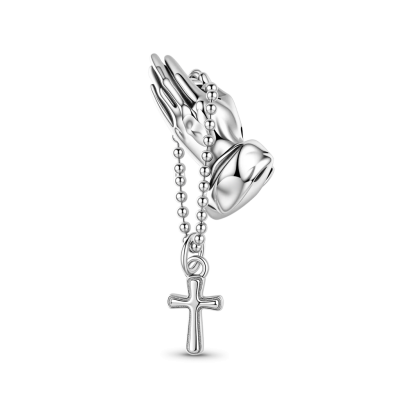 Praying Hands with Cross Charm