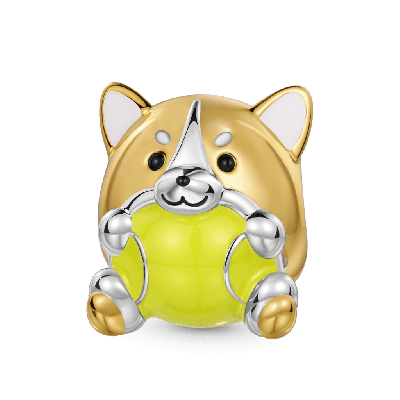 Corgi Holding Ball Charm