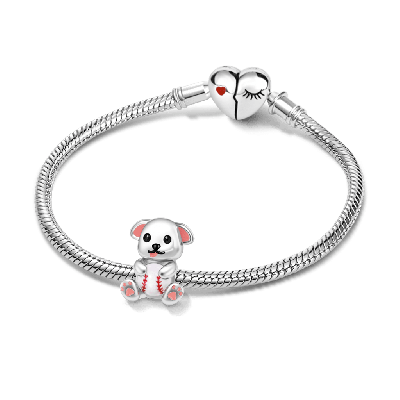 Dog Holding Ball Charm