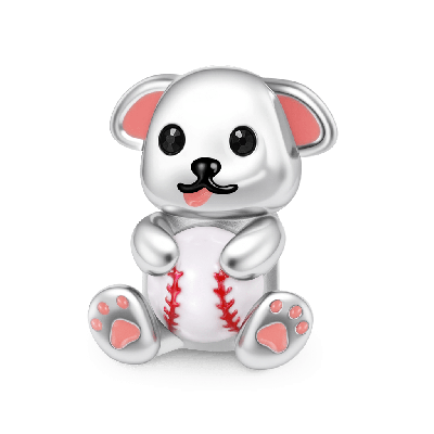 Dog Holding Ball Charm