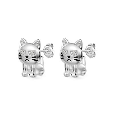 Grumpy Cat Stud Earrings