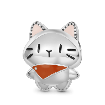 Cat Wearing Bib Charm