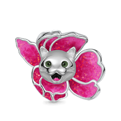 Peach Blossom Cat Charm