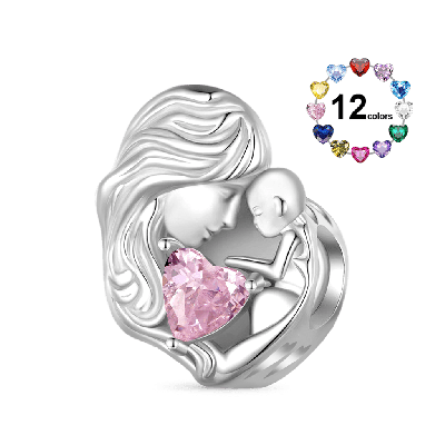 Mother & Child Birthstone Charm