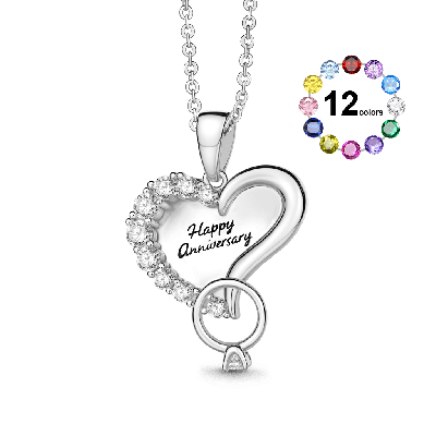 Birthstone Heart Necklace