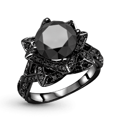 Lotus Flower Engagement Ring