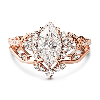 Filigree Marquise-Cut Ring