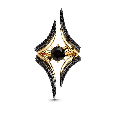 Geometric Spire Round-Cut Ring