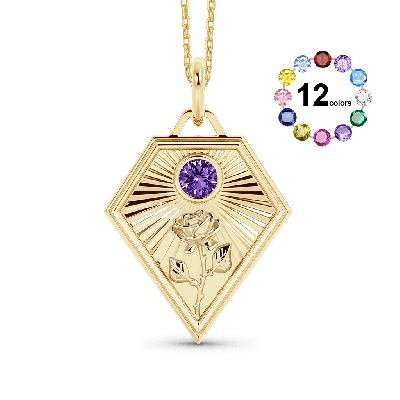 Birth Flower Frame Necklace