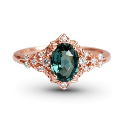 Filigree Oval-Cut Engagement Ring
