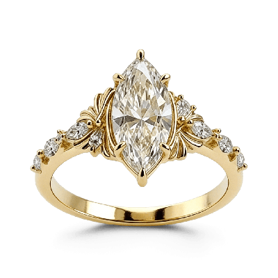 Filigree Marquise-cut Ring