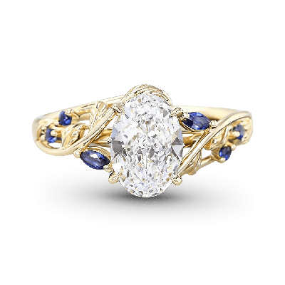 Leafy Oval-cut Engagement Ring