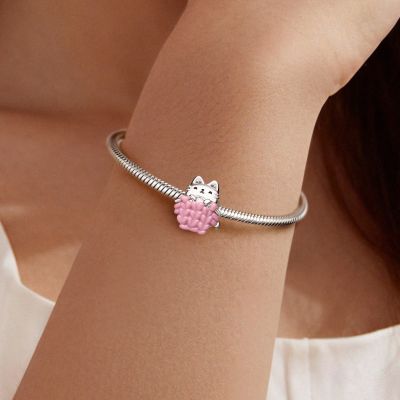 Cat Knitting a Sweater Charm