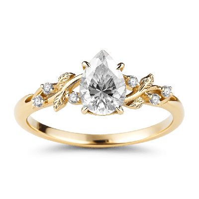 Leaf Pear-cut Engagement Ring