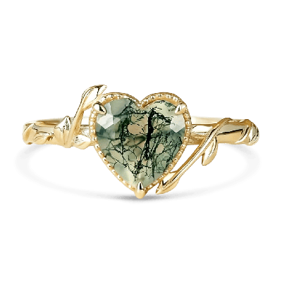 Agate Heart-cut Promise Ring